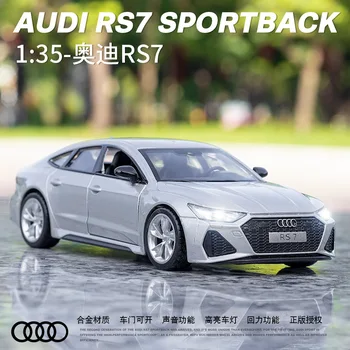 1:32 oyuncak arabalar Modeli Audi RS7 Araç Alaşım Modeli ışık ve Ses ile Kapı Açık Geri Çekin Modeli En İyi Koleksiyon Hediye