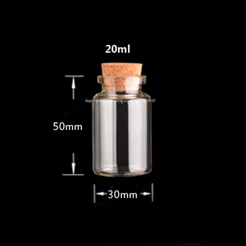10 Adet/grup Temizle boş cam şişe ahşap mantar Mantar DIY Şeffaf Kavanoz Konteynerler Şişeler Çapı 30mm 10ml 15ml 20ml