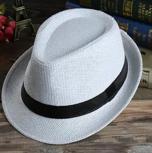10 adet / grup yaz tarzı kadın erkek hasır caz şapka katı rahat yetişkin şapka plaj kovboy şapkası