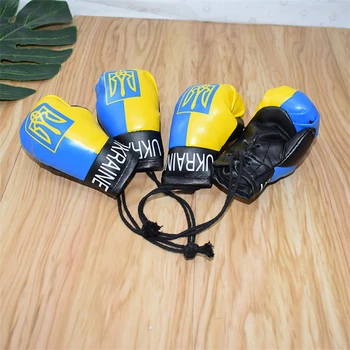 10 cm Ukrayna Ulusal Bayrak boks eldiveni PVC Anahtarlıklar Asılı Kolye Erkekler ve Kadınlar Araba çanta anahtarlığı Hediye Aksesuarları
