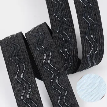10 Metre 2.5 cm kaymaz Elastik Bant Dalga Silikon Elastik Dokuma Kemer DIY Spor Giyim bileklik iç çamaşırı Dikiş Aksesuarları