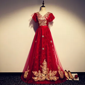 100 % gerçek kırmızı kelebek kollu uzun elbise elbisesi ortaçağ elbise Rönesans elbise Sissi prenses Cosplay Victoria / Marie Belle Topu