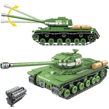 1068 adet Askeri IS-2M Ağır Tankı Asker Silah Yapı Taşları WW2 Rusya Sovyet Tankı Tuğla Ordu Çocuk çocuk oyuncakları Hediyeler