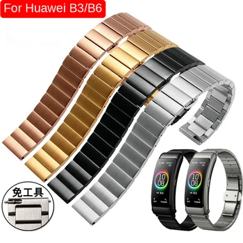 16mm Paslanmaz Çelik bilezik metal watchband İçin B6 / B3 bant talkband bileklik Kayışı İçin Huawei talkBand B6 correa
