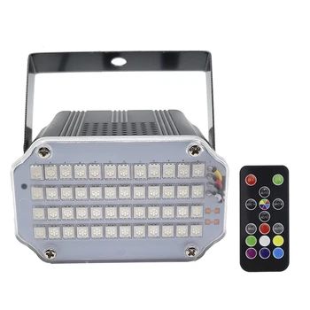 2 ADET 48LED RGB 3İn1 LED çakarlı lamba Uzaktan Ses Kontrolü yıkama ışın sahne ışıkları parti DJ Bar Lambası (AB Tak)