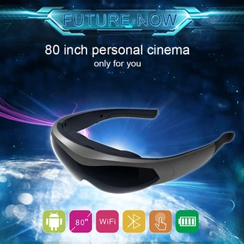 2020 Yeni FPV Video Gözlük K600 80 inç ekran Kafa monte ekran Akıllı Gözlük Sürükleyici oyun Android sistemi WİFİ BT4. 0