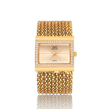 2020 Yeni G & D kadın Saatler Rhinestones Altın Marka Lüks Bilezik İzle Bayanlar Moda Kuvars Saatı reloj mujer Saat