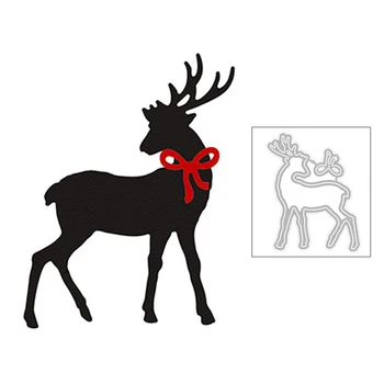 2020 Yeni Noel Hayvan Geyik Elk Yay Siluet Metal Kesme Ölür DIY Scrapbooking Tebrik karton kutu Yapma hiçbir pullar