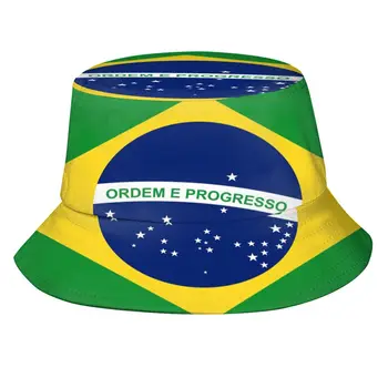 2021 Erkek Kadın Yaz Brezilya Bayrağı Kova Şapka Bob Balıkçı şapka Açık Seyahat Güneşlik Moda Panama