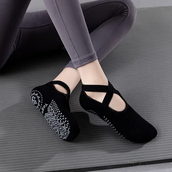 2022 Kadın Yoga Çorap Bale Çorap Askısı Kaymaz Spor Ter Emici Pamuk Pilates Dans Çorap Calcetines De Yoga 1 çift