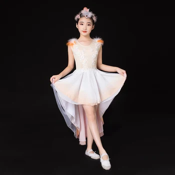 2022 Modern Latin Dans Elbise Tutu Balo Salonu Yarışması Çocuk dans kostümü Modern Kız Salsa Tango Dans Uygulama Giyim
