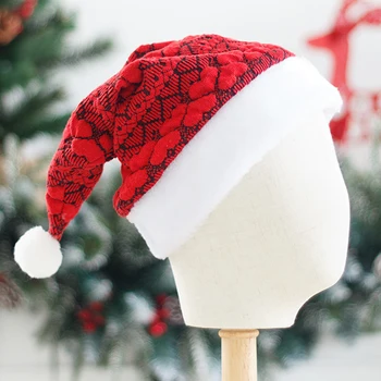 2022 Mutlu Yeni Yıl Noel Baba Noel Şapka Peluş Kalınlaşmak Pamuk Yetişkin Noel Şapka Merry Christmas Festivali Malzemeleri Dekor