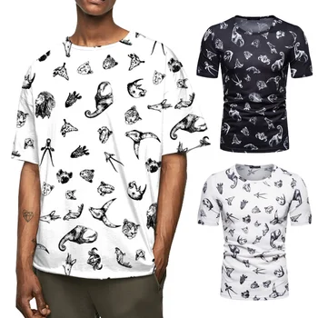 2022 yaz yeni moda büyük erkek kısa kollu doğal hayvan baskı erkek t-shirtü