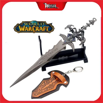 22cm World Of Warcraft Lich King Frostmourne Varian Wrynn Alaşım Kılıç Oyunu Anahtarlık Silah Modeli Oyuncak Katana noel hediyesi