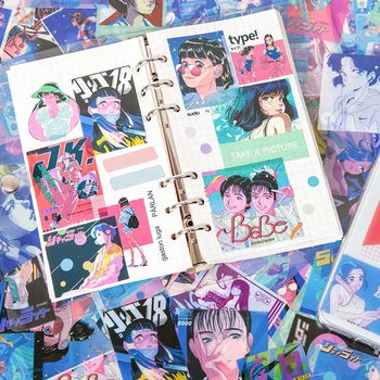 30 Adet / torba Vintage Gün Ve Kız PET Sticker Estetik Malzeme Dekoratif Kırtasiye Albümü Önemsiz Okul Planlayıcısı Karalama Defteri Dergisi