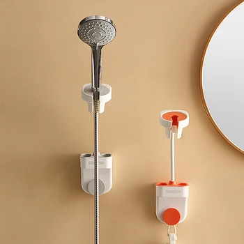 360° duş braketi ayarlanabilir kendinden yapışkanlı duş braketi duvara montaj braketi SPA banyo genel ABS 1 adet