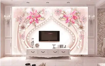 3d Fotoğraf duvar kağıdı duvar Modern çiçek takı taşlar Ev dekorasyon Lüks duvar kağıdı yatak odası için duvar boyalı