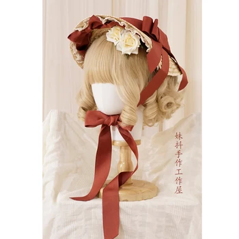 4 Renkler Han Yang Uzlaşma Lolita Düz şapka Hasır Şapka Vintage Parti Mori kız Güzel Çiçek Bandge yay Bnt Hasır şapka güneşlikli kep