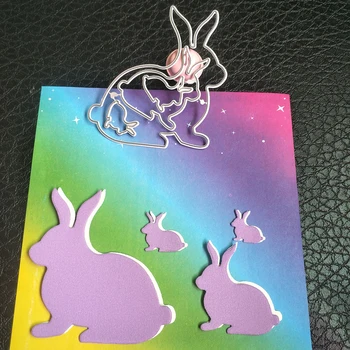4 tavşanlar metal kesme ölür karalama defteri fotoğraf albümü fotoğraf çerçevesi dekorasyon DIY el yapımı sanat