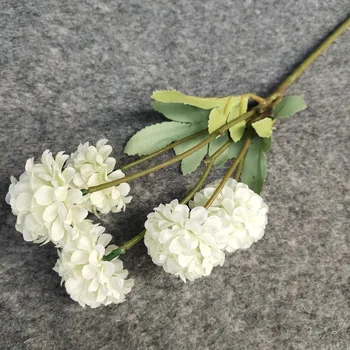 5 Adet 5 Kafa Karahindiba Mini yapay çiçekler Şube Çim Topu ipek çiçek DIY Düğün Buket Ev Masa Dekorasyon Aksesuarları