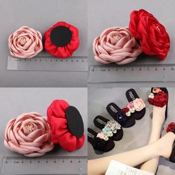 5 adet Ayakkabı çiçek aksesuarları DIY el yapımı zarif çiçek kız saç aksesuarları saç halka giyim şapka dekorasyon aksesuarları