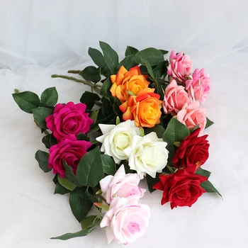 5 adet / grup Gül Yapay İpek Çiçek Küçük Buket Flores Ev Partisi Bahar Dekorasyon Düğün Masa Ekran Sahte Çiçekler Güller