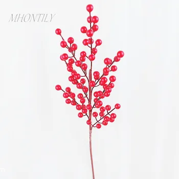 5 Adet / grup Simülasyon Köpük Berry Yapay Bitkiler Noel Dekorasyon Sahte Çiçekler Ev Düğün Ekran DIY Çiçek Çelenk