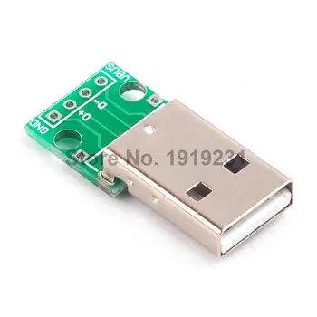 5 ADET USB Erkek Konnektörler DIP adaptör plakası Dönüştürücü 4 Pin 2.54 mm PCB kartı PCB kartı