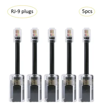 5 Paket Telefon Kablosu Detangler RJ9-4P4C Model 360 Derece Genişletilmiş Dönen dolaşmayan Siyah Telefon Kablosu Sabit Kablo