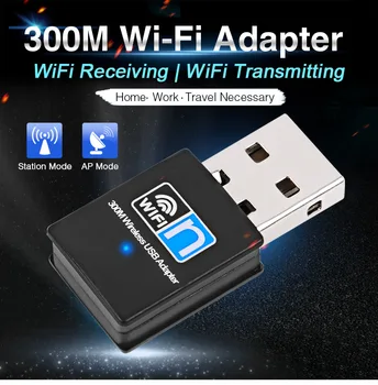 50 ADET 300 Mbps Wi-Fi Ağ Adaptörü için PC / Masaüstü / Dizüstü Mini Seyahat USB wifi Alıcısı Desteği Mac Ağ Kartı