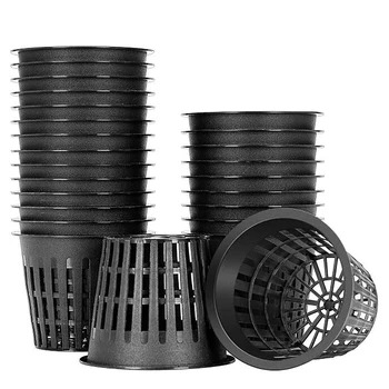 60 Paket 3 İnç Net Bardak Oluklu Örgü Geniş Dudak filtre teçhizatı Net Pot Kova Sepeti Hidroponik için
