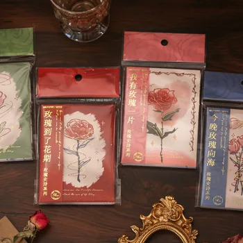 60 Pcs Romantik Güller Memo Pedleri Çiçek Notlar Mesaj Planlayıcısı Programı Bloknotlar Dekor Malzeme kağıt Okul Ofis