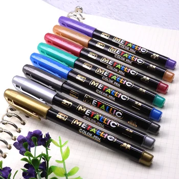 8 Renk Seti Metalli boya kalemi Kalem resim kalemi Kalem İşareti Yazma Kırtasiye Öğrenci Ofis Okul Malzemeleri Kaligrafi