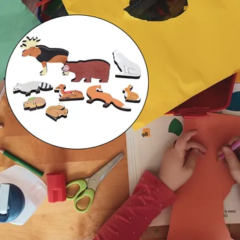 Ahşap Hayvan Bulmaca Montessori Yapboz Bulmacalar Okul Öncesi Eğitici Oyuncaklar
