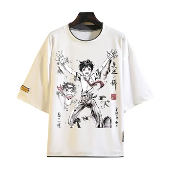 Anime Sarazanmai T-shirt cosplay Mürekkep yıkama boyama T shirt Moda Erkek Kadın kısa kollu tişört