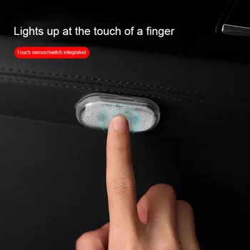 Araba LED dokunmatik ışıklar kablosuz iç ışık otomatik çatı tavan okuma lambaları kapı ayak gövde saklama kutusu USB şarj