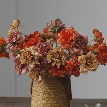 Avrupa Retro ipek gül çiçek şakayık şube düğün ev dekor