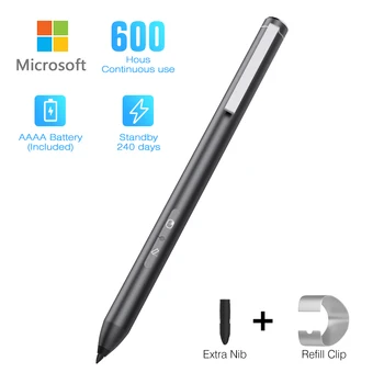 Avuç İçi Reddi Kalem Microsoft Surface, 4096 Basınç Hassasiyeti Yüzey Stylus Destekleyen 600hrs Çalma Süresi Yüzey Pro 7