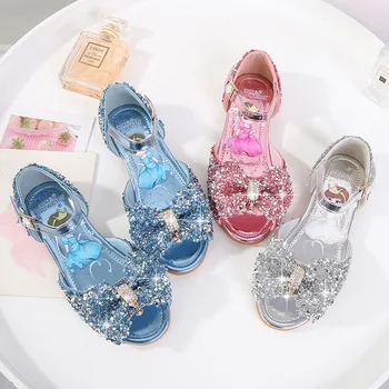 Bahar 2020 yeni çocuk ayakkabıları sequins kızlar prenses ayakkabı flaş bebek dans ayakkabıları rahat yürümeye başlayan kadın sandalet