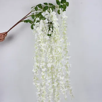 Beyaz Yapay İpek Ortanca Çiçek Wisteria Garland Asılı Süsleme Bahçe Ev Düğün Dekorasyon Malzemeleri 165 cm / adet