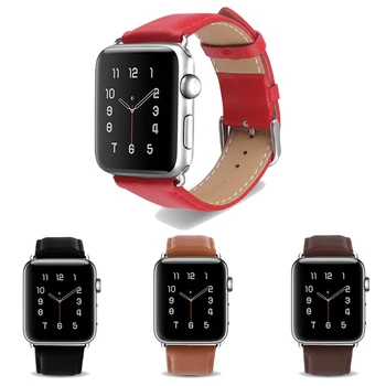 Bilezik Apple Watch Band Hakiki Deri Tasarım Bilek Kayışı saat kayışı Apple İçin İzle Serisi 1 2 3 İzle Yedek Parçalar