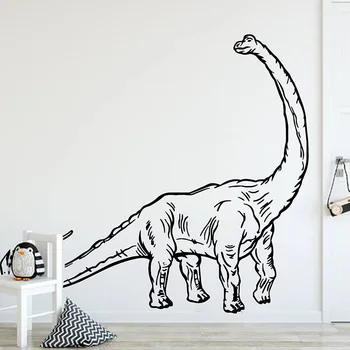 Büyük Dinozor Uzun Boyun Hayvan Duvar Sticker Çocuk Çocuk Odası Dekorasyon Jurassic Park Duvar Çıkartmaları Yatak Odası Posterler P458