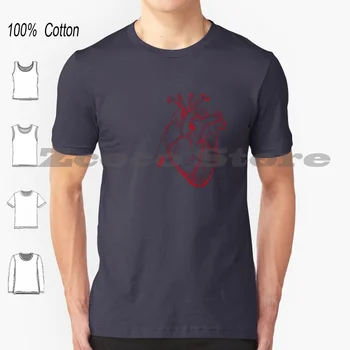 Büyük Kalp T Shirt %100 % Pamuk Rahat Yüksek Kaliteli Kalp Kalp Vintage Midye Kan Aort Organ