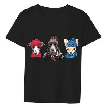 CLOOCL Komik T-shirt Hayvan Köpekler göğüs baskı T-shirt Siyah 100 % pamuklu üst giyim Moda Hip Hop Streetwear erkek gömleği Kısa Kollu