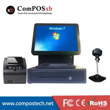 ComPOSxb pos hepsi bir arada 15 inç kapasitif dokunmatik ekran satış noktası sistemi yazarkasa makinesi pos pc