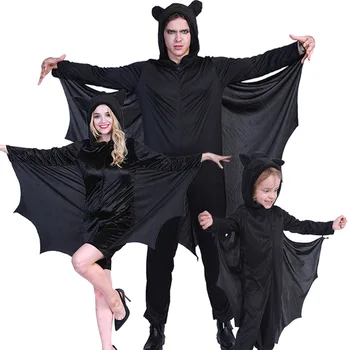 Cosplay tema oyunculuk kostüm yarasa aile tek parça sahne kostüm Cadılar Bayramı partisi tatil kostüm