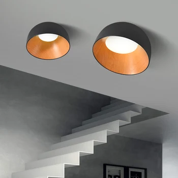 Dia.35 cm Modern basit LED tavan ışık yatak odası çalışma siyah veya beyaz tavan lambası balkon koridor iskandinav mutfak ev armatürleri