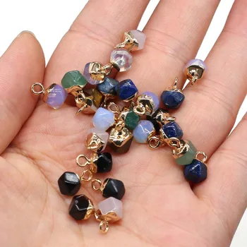 Doğal Yarı değerli Taşlar Fasulye şeklinde Kaplan Gözü Taş Lapis Lazuli kolye uçları Takı Yapımı için DIY Takı Aksesuarları