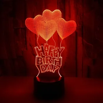 Doğum günü Mutlu Romantik Masa Moderne masa lambası sevgililer Günü Aşk 3d Lamba Yaratıcı Dokunmatik Masaüstü 3d masa lambaları
