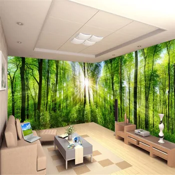 Duvar kağıtları Youman 3d modern özel yüksek kaliteli fotoğraf taze doğa manzara kapalı duvar ilkel orman güneş ışığı duvar kağıdı